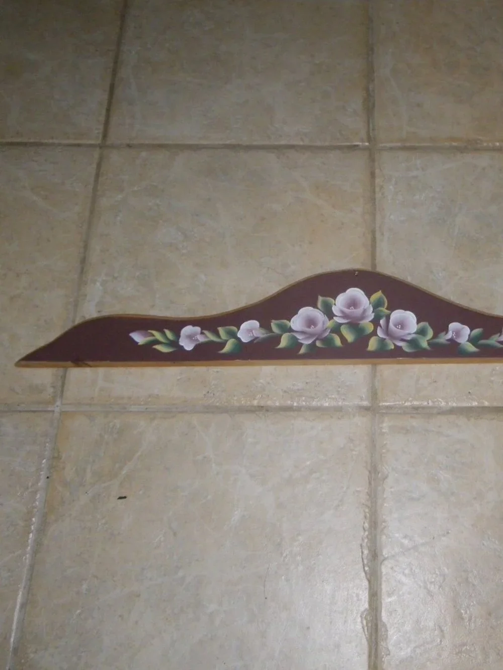 Lovely Hand Painted Flowers Wooden Transom Topper Wall Art Architecture Decor